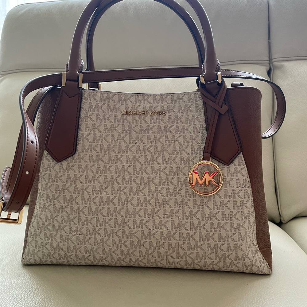 Michael Kors Tan and Brown Satchel